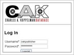 CAK Database login page